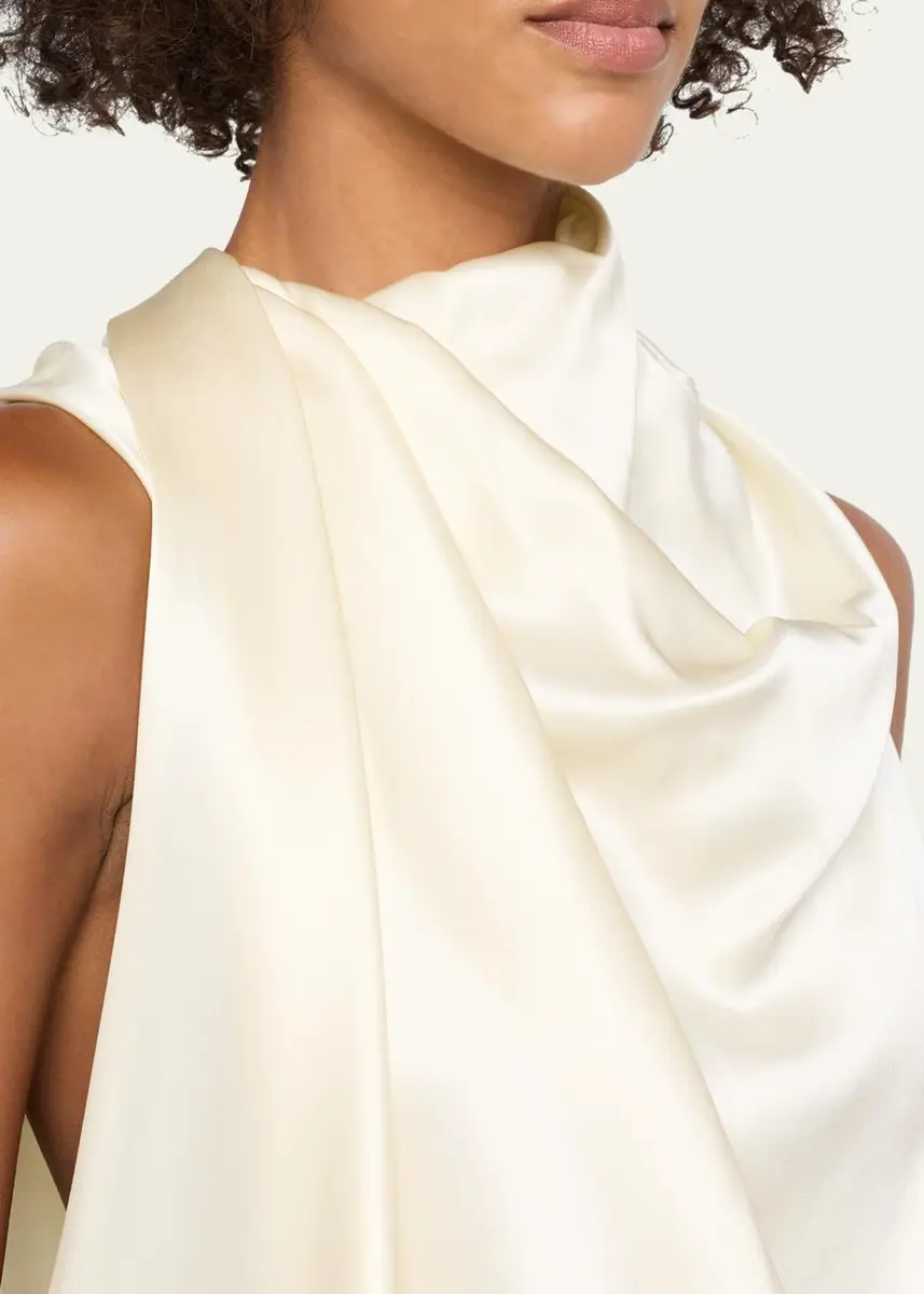 Heirlome Kate Draped Silk Cowl-Neck Sleeveless Top | Thumbnail 5