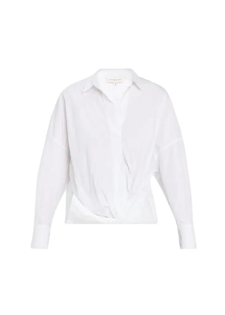 Lafayette 148 New York Oversized Draped Twist-Front Poplin Shirt | Image 1 Lafayette 148 New York Oversized Draped Twist-Front Poplin Shirt | Image 1