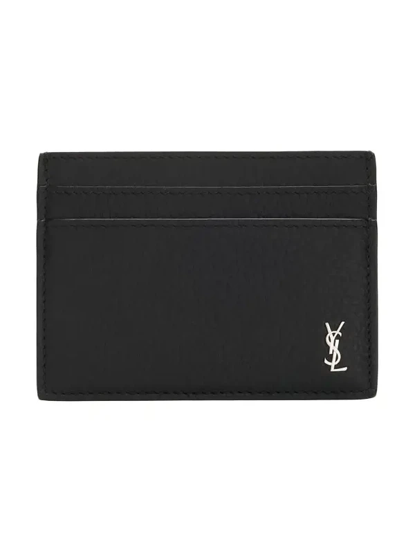 Saint Laurent Men's Tiny Cassandre YSL Card Holder in Leather