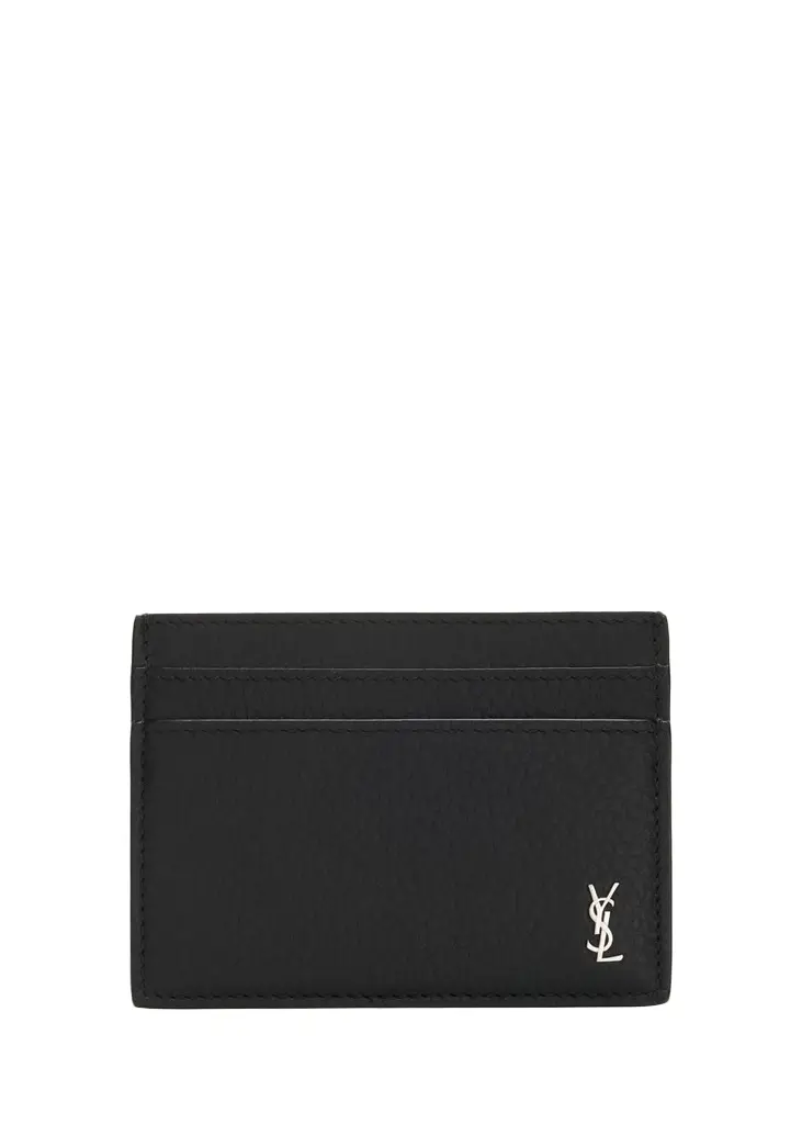 Saint Laurent Men's Tiny Cassandre YSL Card Holder in Leather | Image 1 Saint Laurent Men's Tiny Cassandre YSL Card Holder in Leather | Image 1