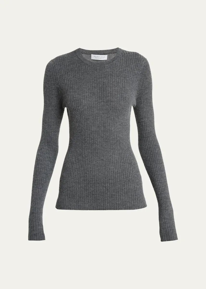 Gabriela Hearst Browning Cashmere-Silk Rib Crewneck Sweater | Thumbnail 6