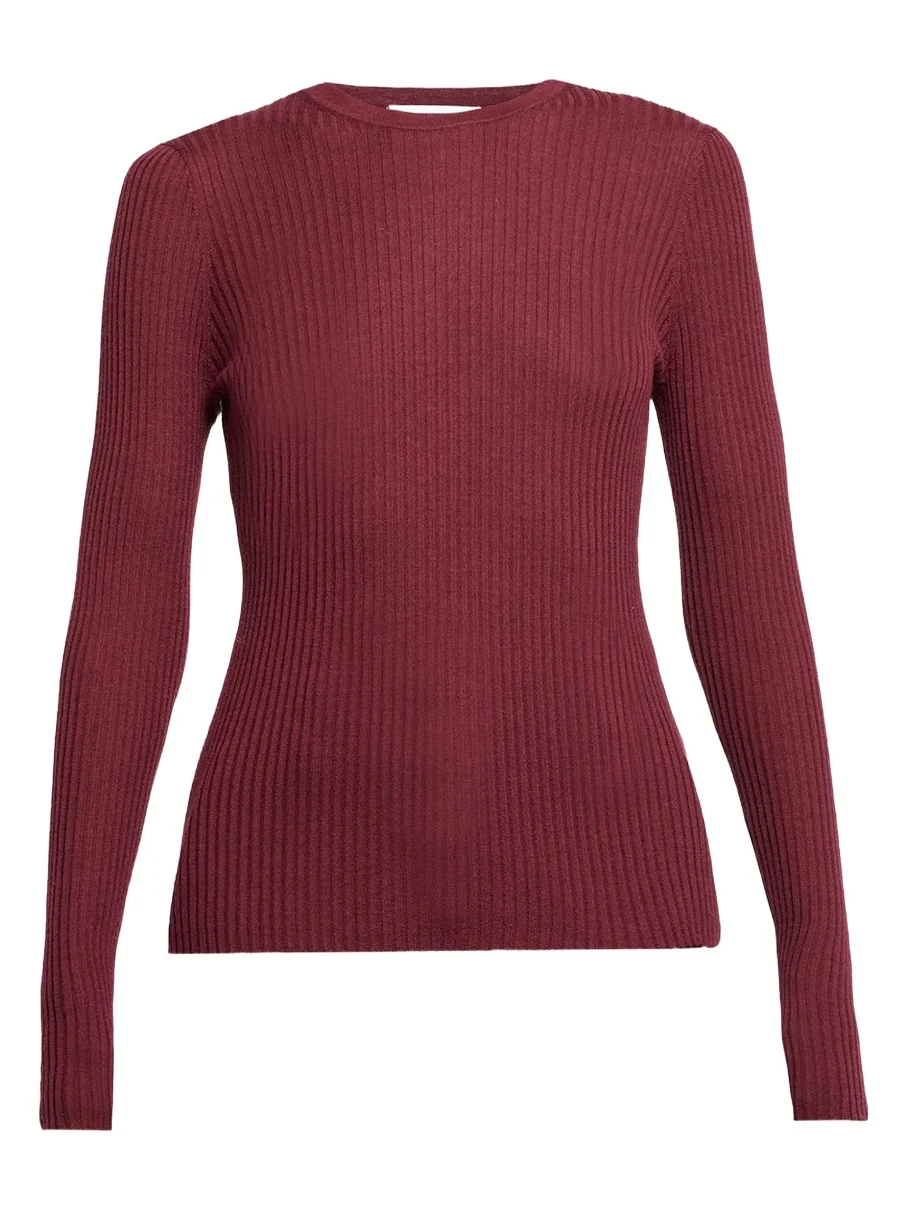 Browning Cashmere-Silk Rib Crewneck Sweater Browning Cashmere-Silk Rib Crewneck Sweater