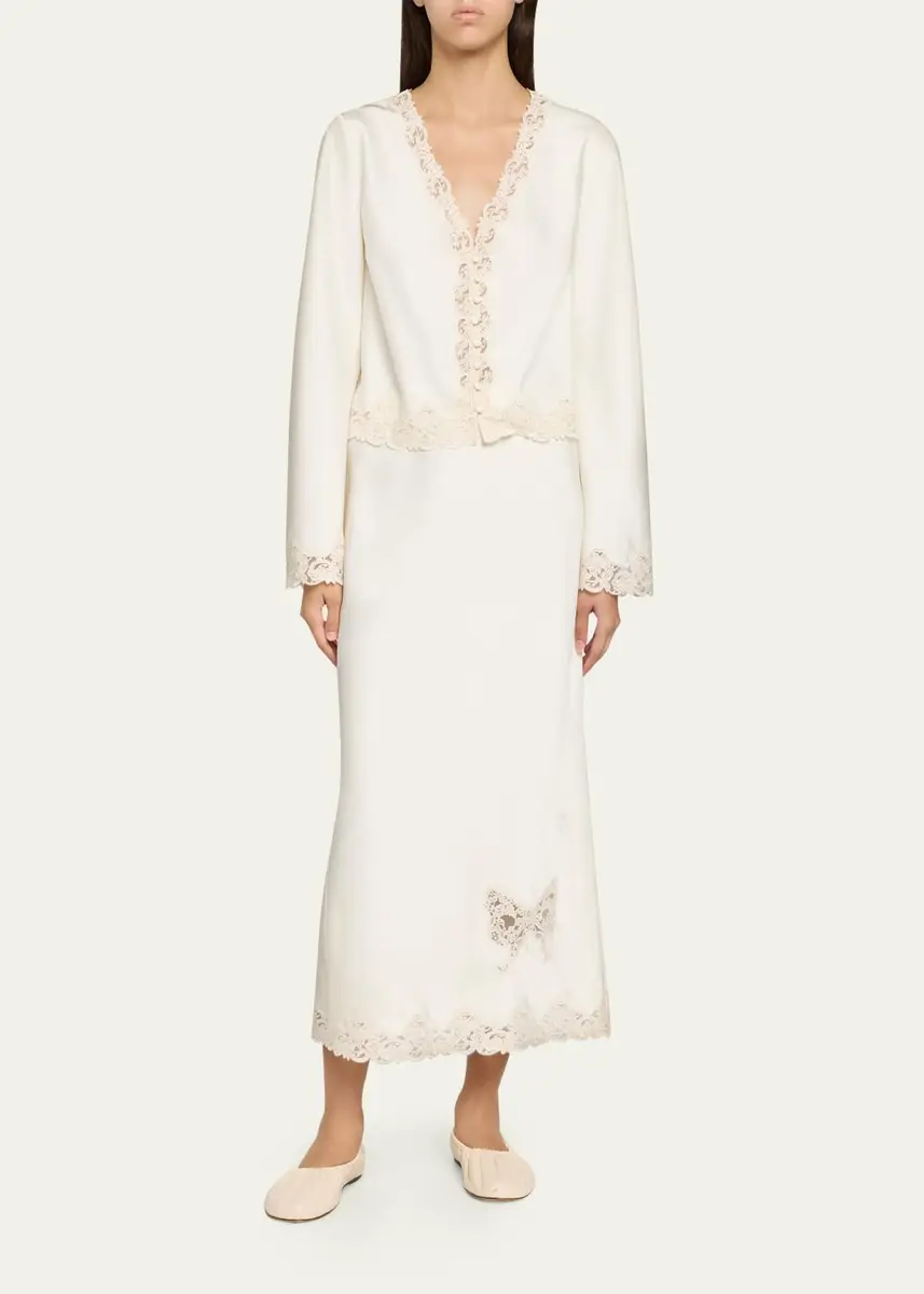 LoveShackFancy Avelaine Satin Midi Skirt | Thumbnail 2 LoveShackFancy Avelaine Satin Midi Skirt | Thumbnail 2