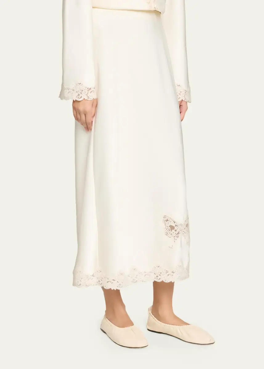 LoveShackFancy Avelaine Satin Midi Skirt | Thumbnail 4 LoveShackFancy Avelaine Satin Midi Skirt | Thumbnail 4