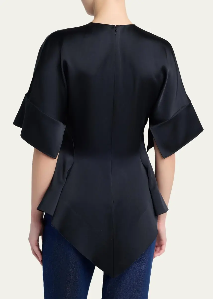 Stella McCartney Ruffled Satin Top | Thumbnail 3 Stella McCartney Ruffled Satin Top | Thumbnail 3