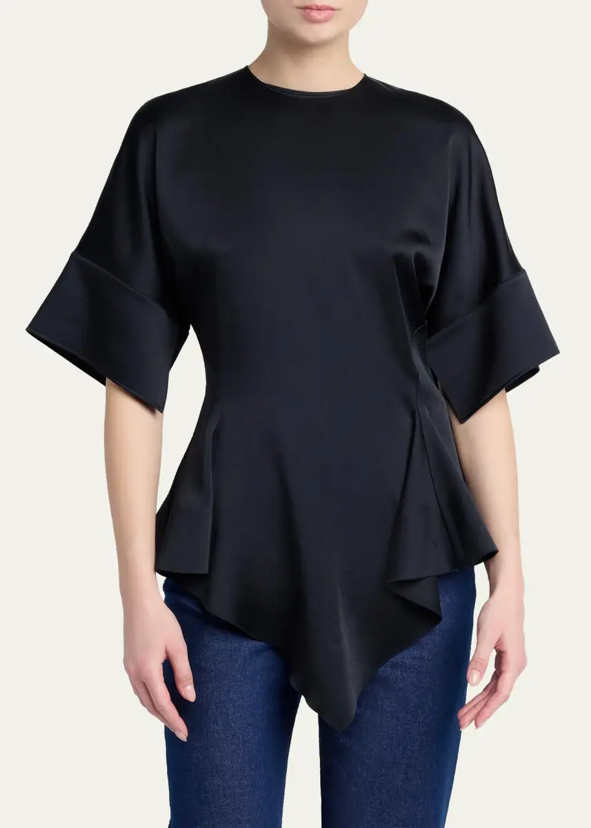 Stella McCartney Ruffled Satin Top | Thumbnail 4 Stella McCartney Ruffled Satin Top | Thumbnail 4