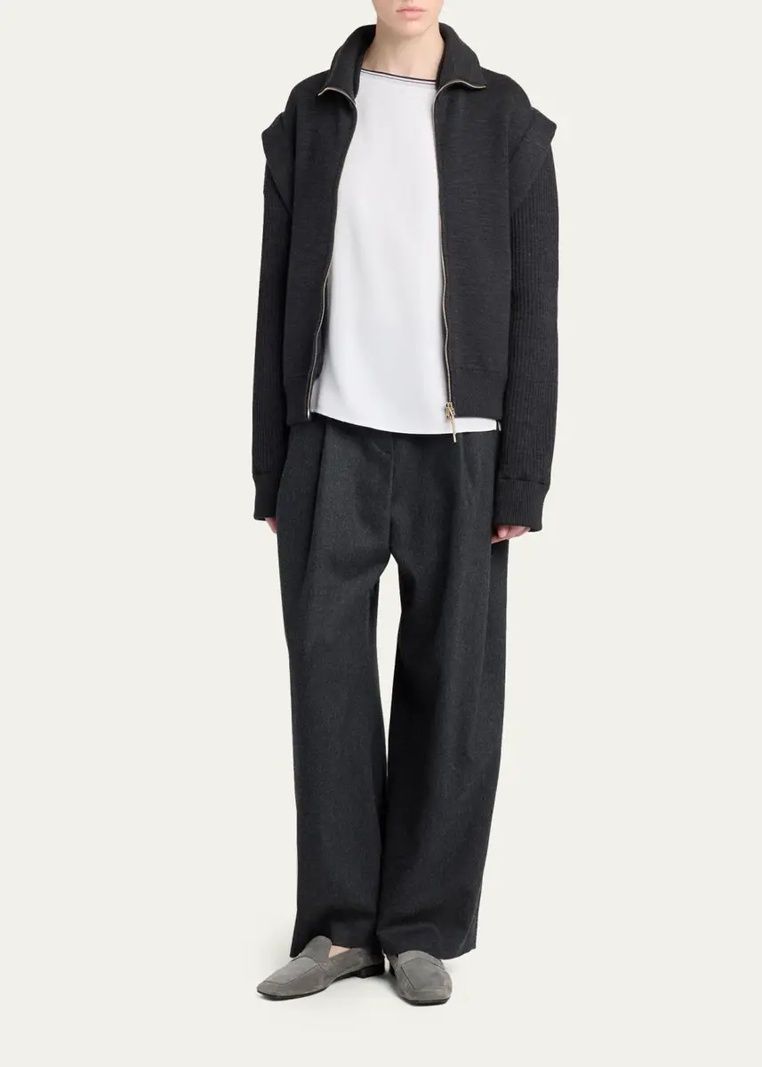 Giorgio Armani Stretch Silk Short-Sleeve Top | Thumbnail 2 Giorgio Armani Stretch Silk Short-Sleeve Top | Thumbnail 2