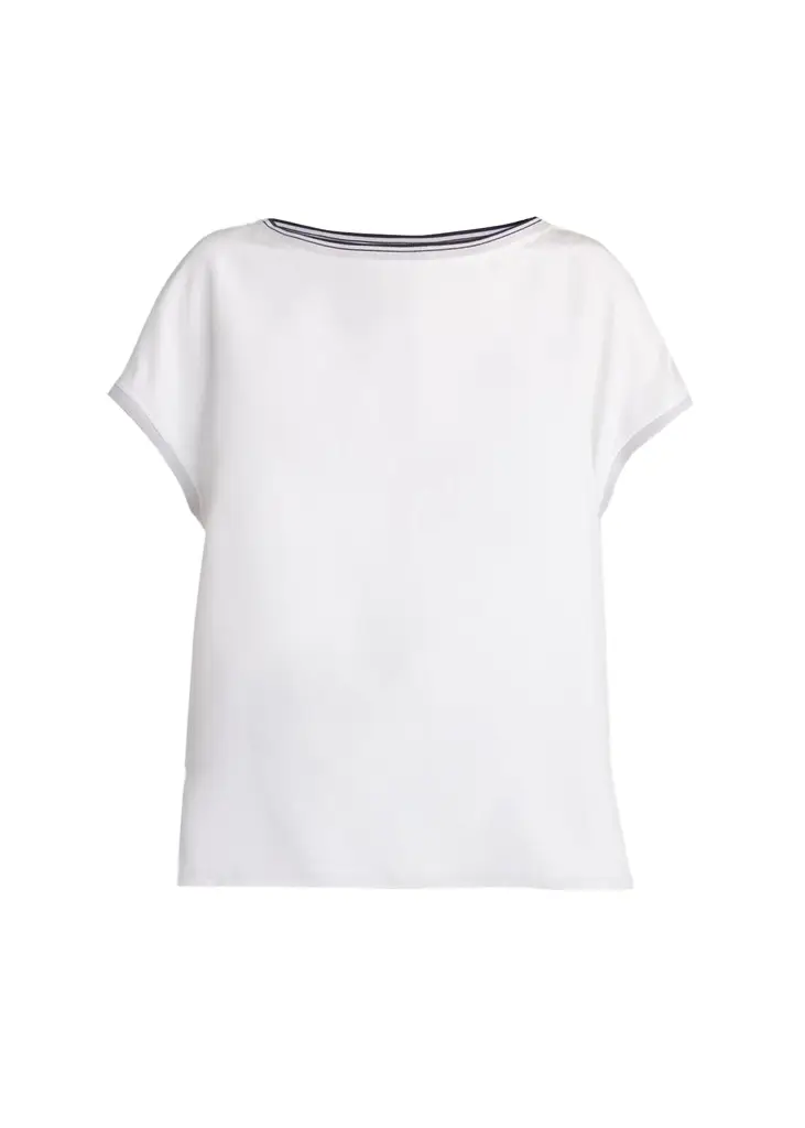 Giorgio Armani Stretch Silk Short-Sleeve Top