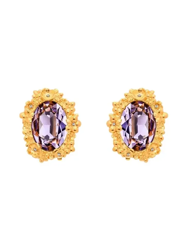 Oval Medallion Stud Earrings