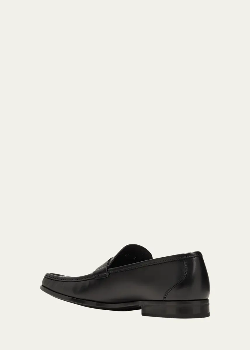 Ferragamo Men's Caspian Gancio Leather Loafers | Thumbnail 4