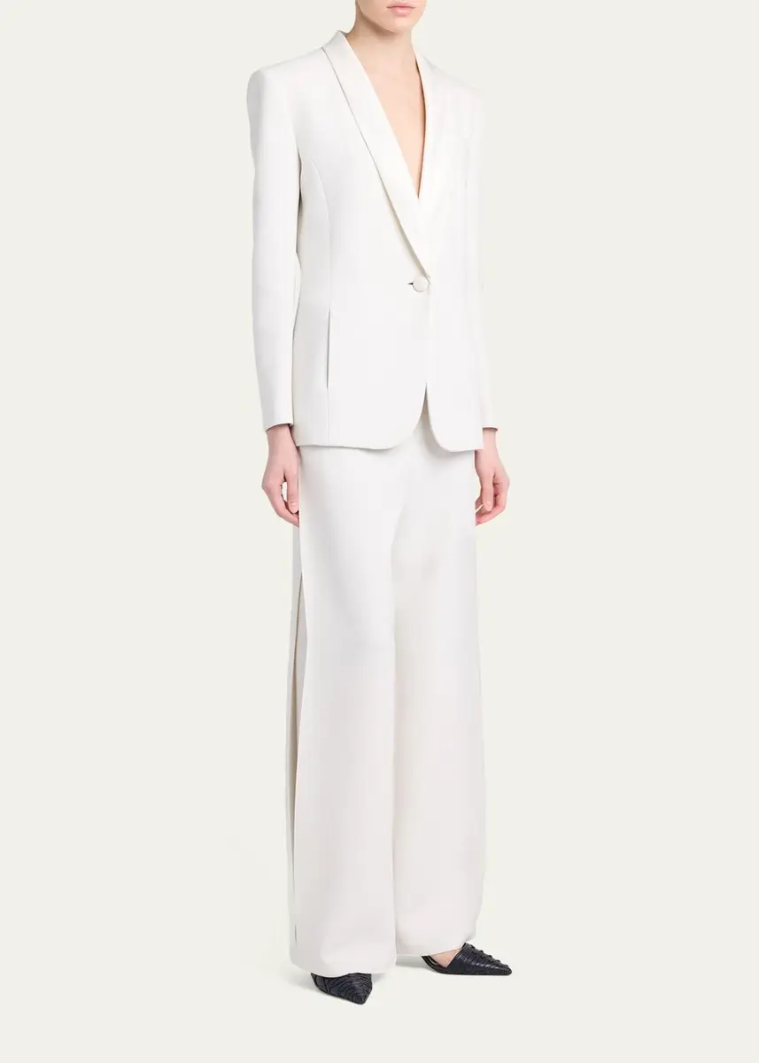 Giorgio Armani Side Pleat Straight-Leg Silk Trousers | Thumbnail 2 Giorgio Armani Side Pleat Straight-Leg Silk Trousers | Thumbnail 2