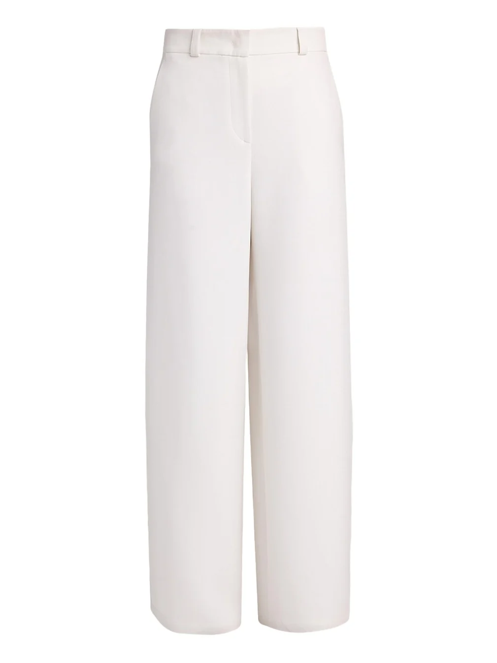 Side Pleat Straight-Leg Silk Trousers