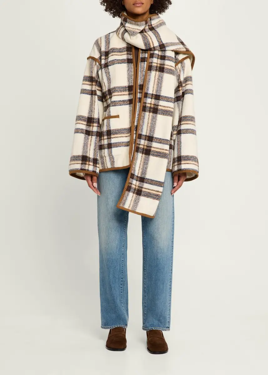 Toccin Greyson Plaid-Print Scarf Jacket | Thumbnail 2 Toccin Greyson Plaid-Print Scarf Jacket | Thumbnail 2