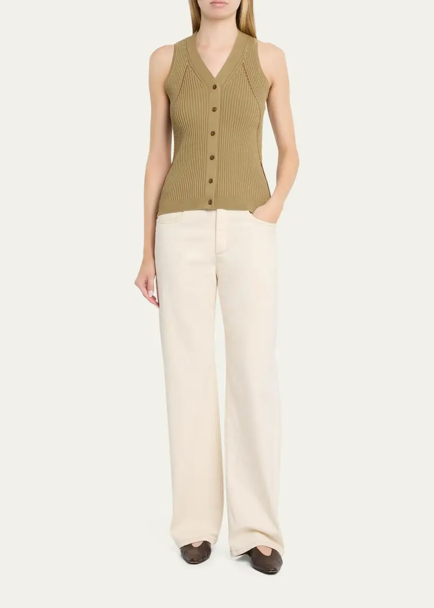 Max Mara Ties V-Neck Rib Knit Waistcoat | Thumbnail 2 Max Mara Ties V-Neck Rib Knit Waistcoat | Thumbnail 2
