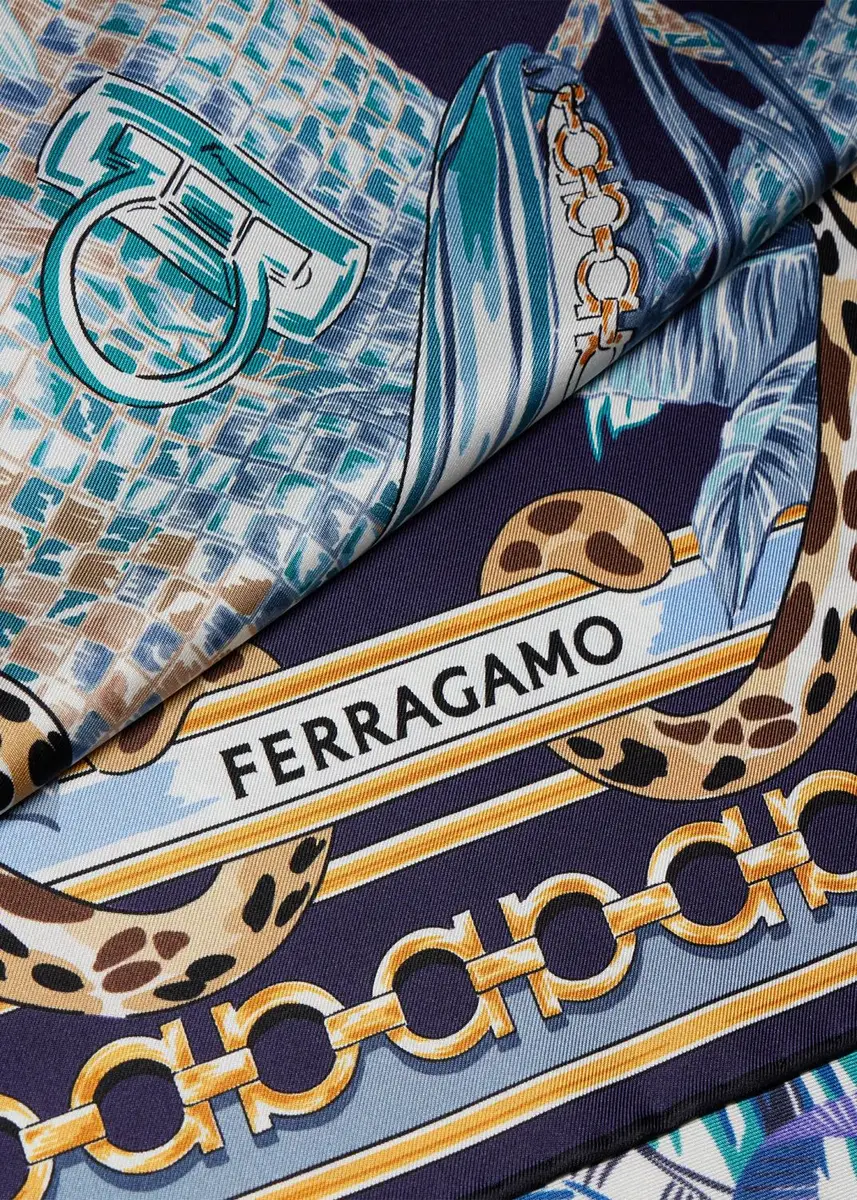 Ferragamo Feline-Print Silk Foulard | Thumbnail 6 Ferragamo Feline-Print Silk Foulard | Thumbnail 6