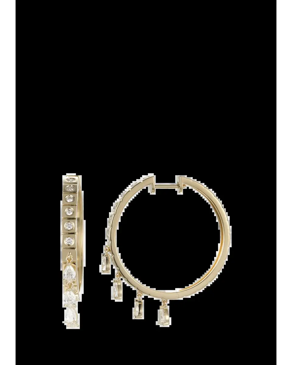 Type Jewelry LEGGO Fringe Diamond Large Hoop Earrings | Thumbnail 2 Type Jewelry LEGGO Fringe Diamond Large Hoop Earrings | Thumbnail 2