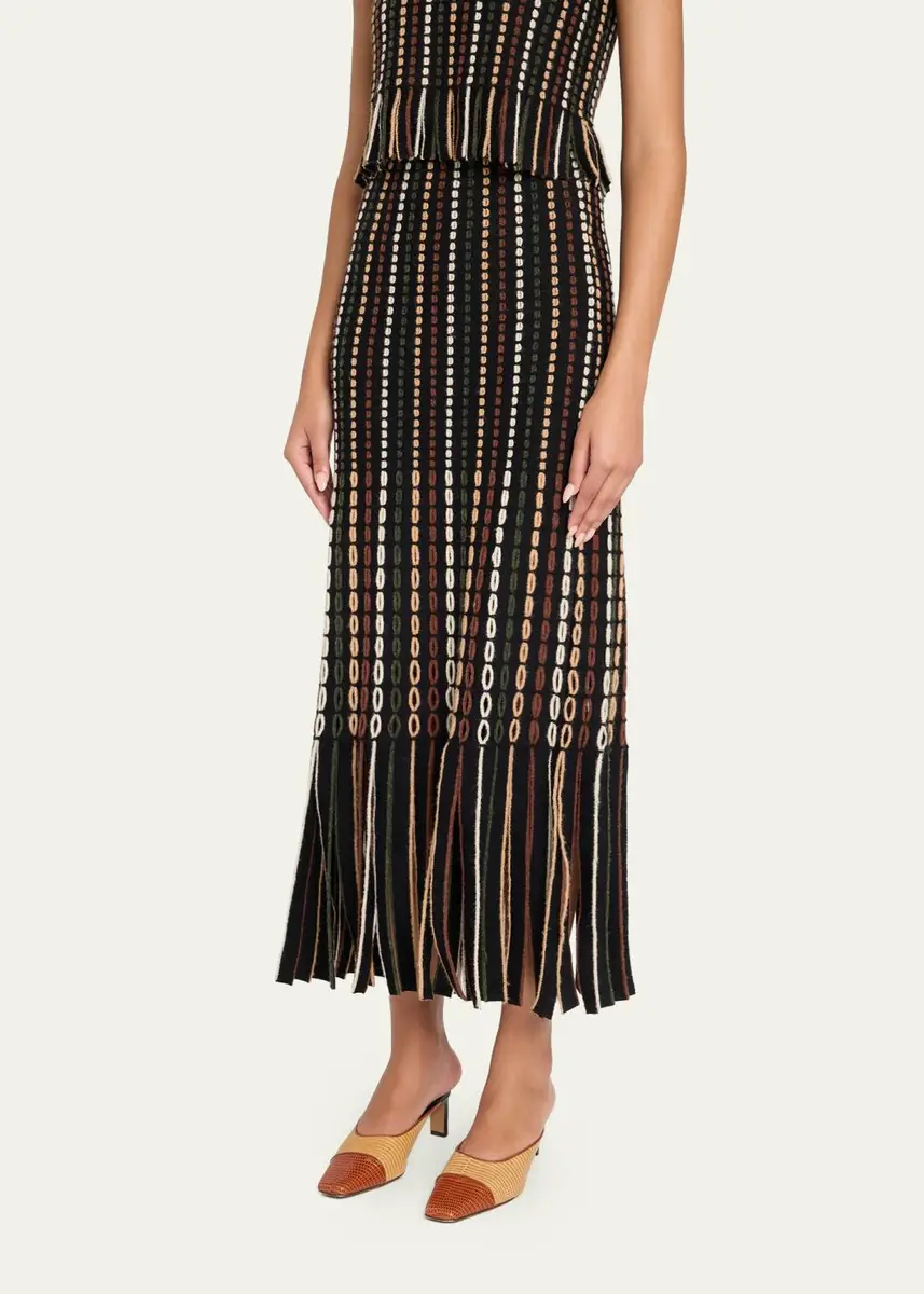 Ulla Johnson Inez Fringe Knit Midi Skirt | Thumbnail 4 Ulla Johnson Inez Fringe Knit Midi Skirt | Thumbnail 4