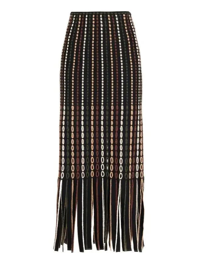 Inez Fringe Knit Midi Skirt Inez Fringe Knit Midi Skirt