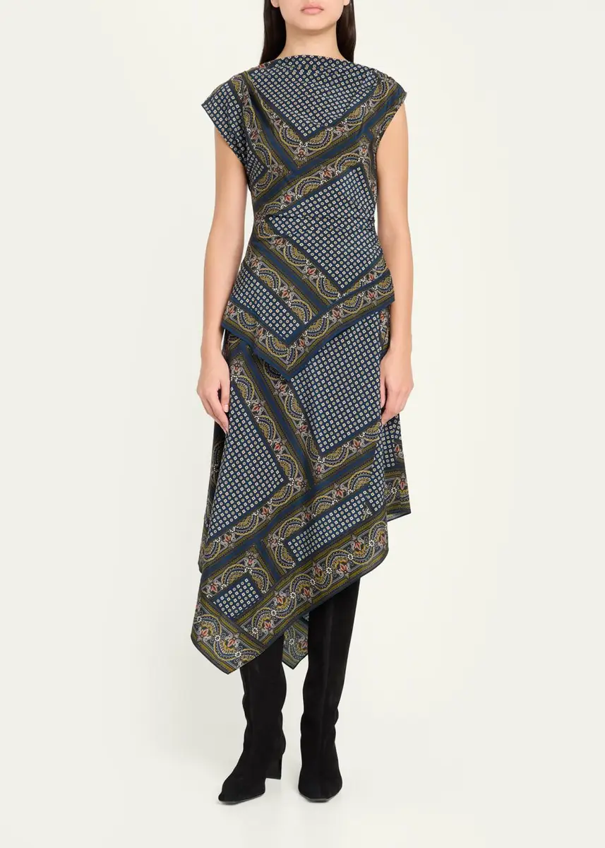 Veronica Beard Hartley Bandana Asymmetric Midi Skirt | Thumbnail 2 Veronica Beard Hartley Bandana Asymmetric Midi Skirt | Thumbnail 2
