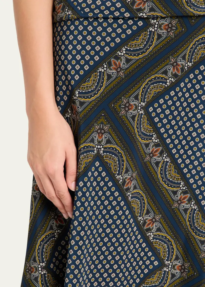 Veronica Beard Hartley Bandana Asymmetric Midi Skirt | Thumbnail 5 Veronica Beard Hartley Bandana Asymmetric Midi Skirt | Thumbnail 5