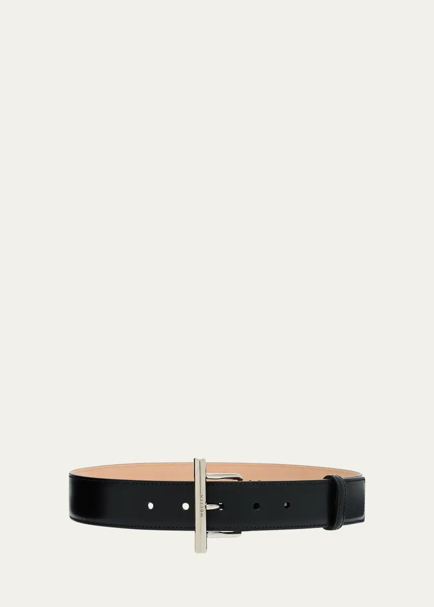 Alexander McQueen T-Bar Skinny Leather Belt | Thumbnail 3 Alexander McQueen T-Bar Skinny Leather Belt | Thumbnail 3