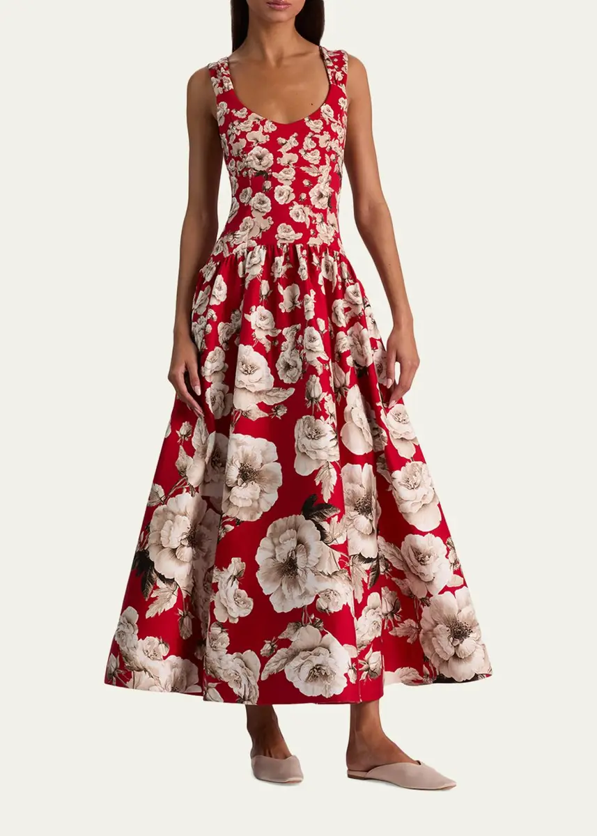 Alice + Olivia Oriana Floral Drop-Waist Maxi Dress | Thumbnail 2 Alice + Olivia Oriana Floral Drop-Waist Maxi Dress | Thumbnail 2