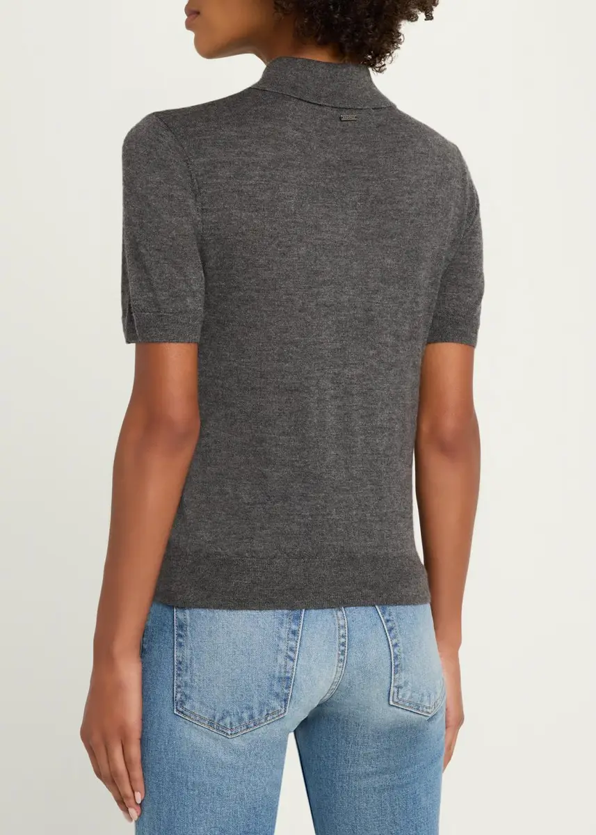 Toccin Rue Melange Cashmere Polo Shirt | Thumbnail 3 Toccin Rue Melange Cashmere Polo Shirt | Thumbnail 3