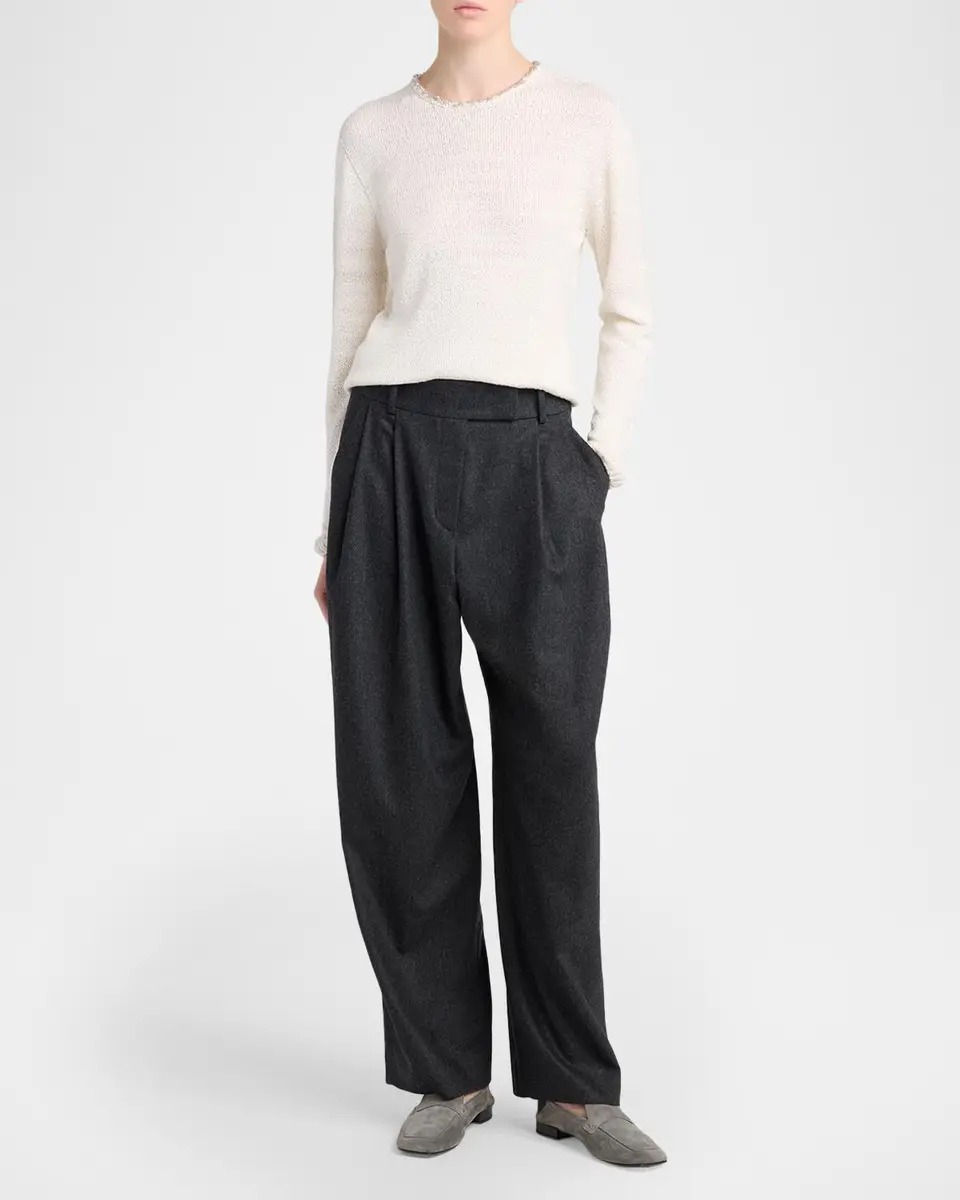Giorgio Armani Silk Knit Beaded Crewneck Sweater | Thumbnail 2