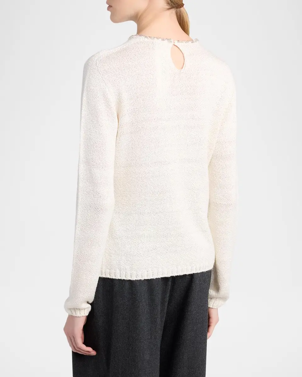 Giorgio Armani Silk Knit Beaded Crewneck Sweater | Thumbnail 3
