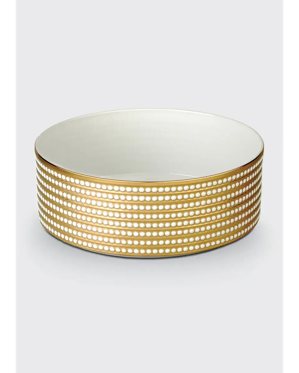 L'Objet Perlee Gold Large Bowl