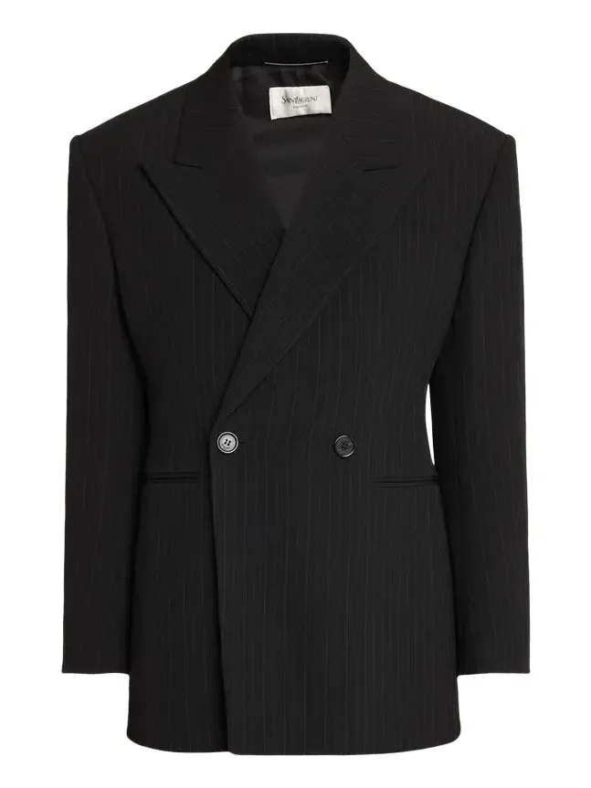 Men's Chalk Stripe Wool Double-Breasted Sport Coat Men's Chalk Stripe Wool Double-Breasted Sport Coat