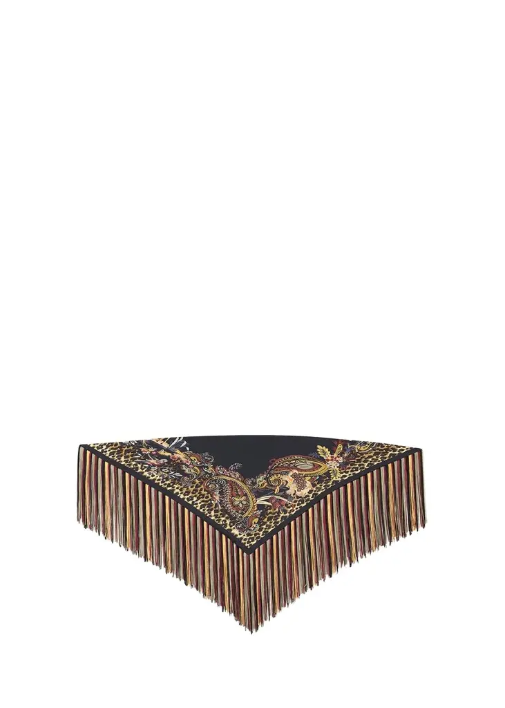 Etro Silk Foulard Scarf with Fringe | Image 1 Etro Silk Foulard Scarf with Fringe | Image 1