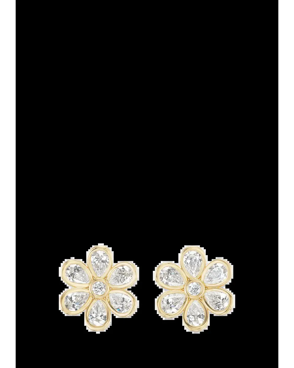 Brent Neale 18K Yellow Gold Small Daisy Diamond Stud Earrings | Thumbnail 2 Brent Neale 18K Yellow Gold Small Daisy Diamond Stud Earrings | Thumbnail 2