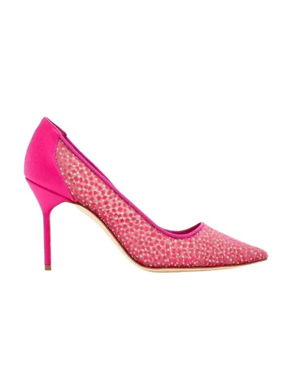 90mm BBLA Flocked Polka Dot Tulle Pumps 90mm BBLA Flocked Polka Dot Tulle Pumps