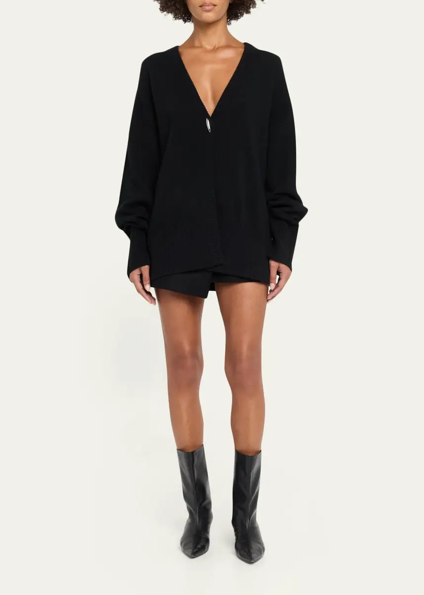 Grace Ling Cashmere Oversized V-Neck Cardigan | Thumbnail 2 Grace Ling Cashmere Oversized V-Neck Cardigan | Thumbnail 2