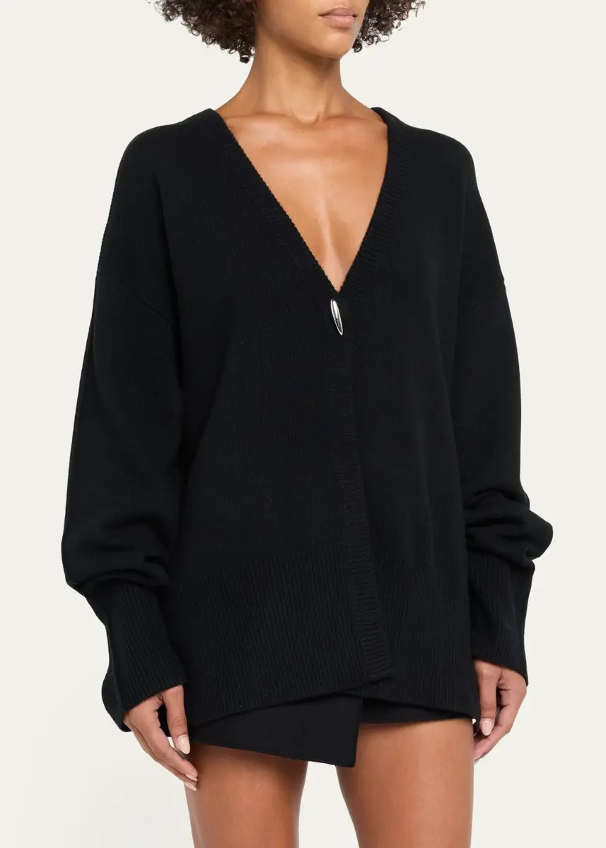 Grace Ling Cashmere Oversized V-Neck Cardigan | Thumbnail 4 Grace Ling Cashmere Oversized V-Neck Cardigan | Thumbnail 4