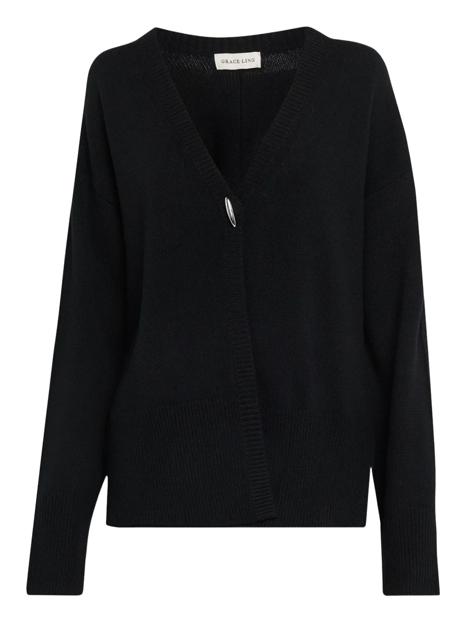 Cashmere Oversized V-Neck Cardigan