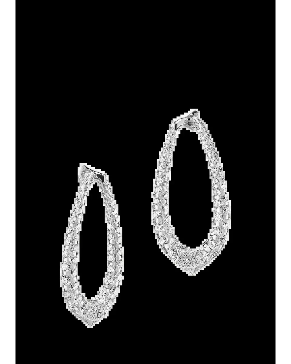 Boghossian Merveilles Halo 18K White Gold Diamond Medium Earrings | Thumbnail 2 Boghossian Merveilles Halo 18K White Gold Diamond Medium Earrings | Thumbnail 2
