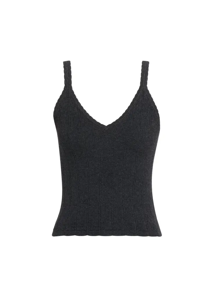 Lisa Yang Suni Scalloped Cotton-Cashmere Rib Tank Top | Image 1 Lisa Yang Suni Scalloped Cotton-Cashmere Rib Tank Top | Image 1