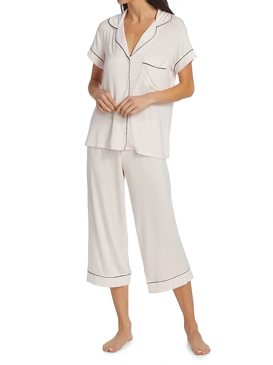 Eberjey Women's Gisele Cropped Pajama Set | Thumbnail 2 Eberjey Women's Gisele Cropped Pajama Set | Thumbnail 2