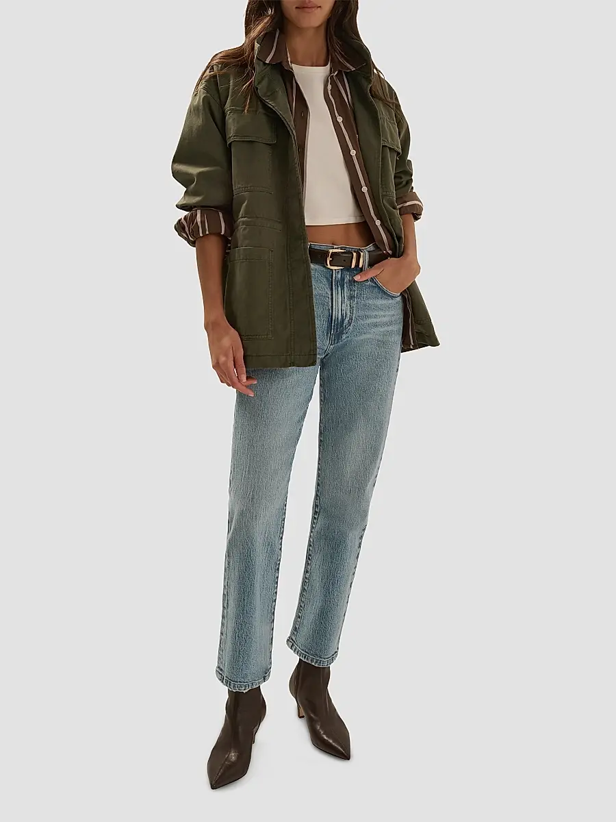 Favorite Daughter Women's The Major Cotton Funnel-Neck Jacket | Thumbnail 2 Favorite Daughter Women's The Major Cotton Funnel-Neck Jacket | Thumbnail 2