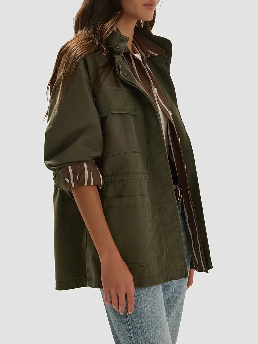 Favorite Daughter Women's The Major Cotton Funnel-Neck Jacket | Thumbnail 5 Favorite Daughter Women's The Major Cotton Funnel-Neck Jacket | Thumbnail 5
