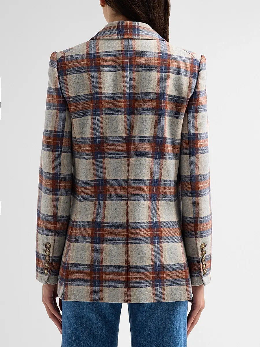 Veronica Beard Women's Oria Plaid Wool-Blend Single-Breasted Dickey Jacket | Thumbnail 3 Veronica Beard Women's Oria Plaid Wool-Blend Single-Breasted Dickey Jacket | Thumbnail 3