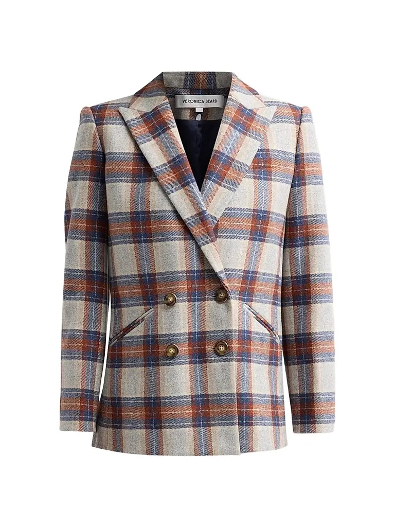 Veronica Beard Women's Oria Plaid Wool-Blend Single-Breasted Dickey Jacket | Image 1 Veronica Beard Women's Oria Plaid Wool-Blend Single-Breasted Dickey Jacket | Image 1
