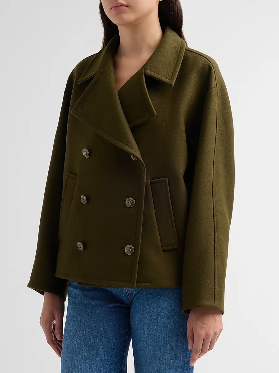 Veronica Beard Women's Franklin Virgin Wool-Blend Double-Breasted Coat | Thumbnail 4
