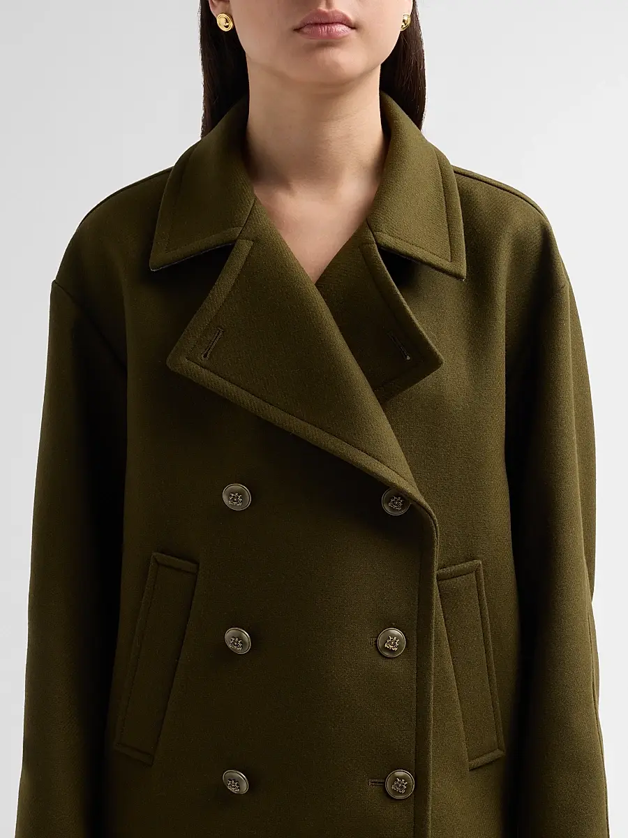 Veronica Beard Women's Franklin Virgin Wool-Blend Double-Breasted Coat | Thumbnail 5