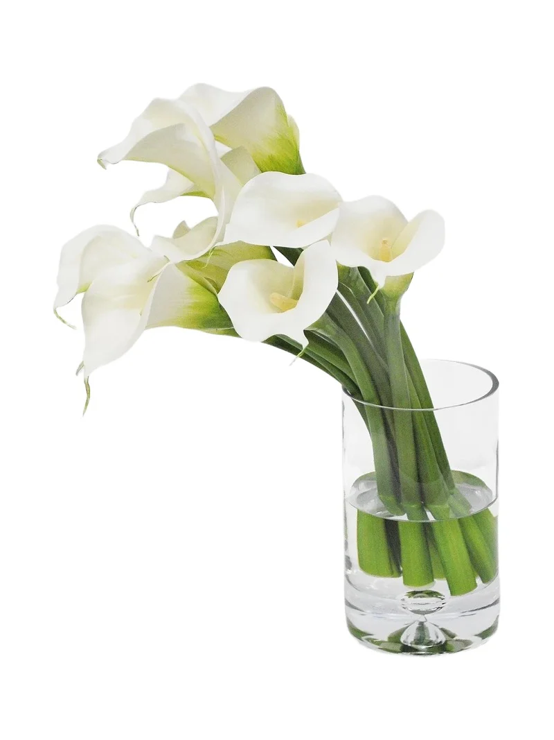 Winward Home Everyday Floral Imitation Calla Lily In Cylinder Vase