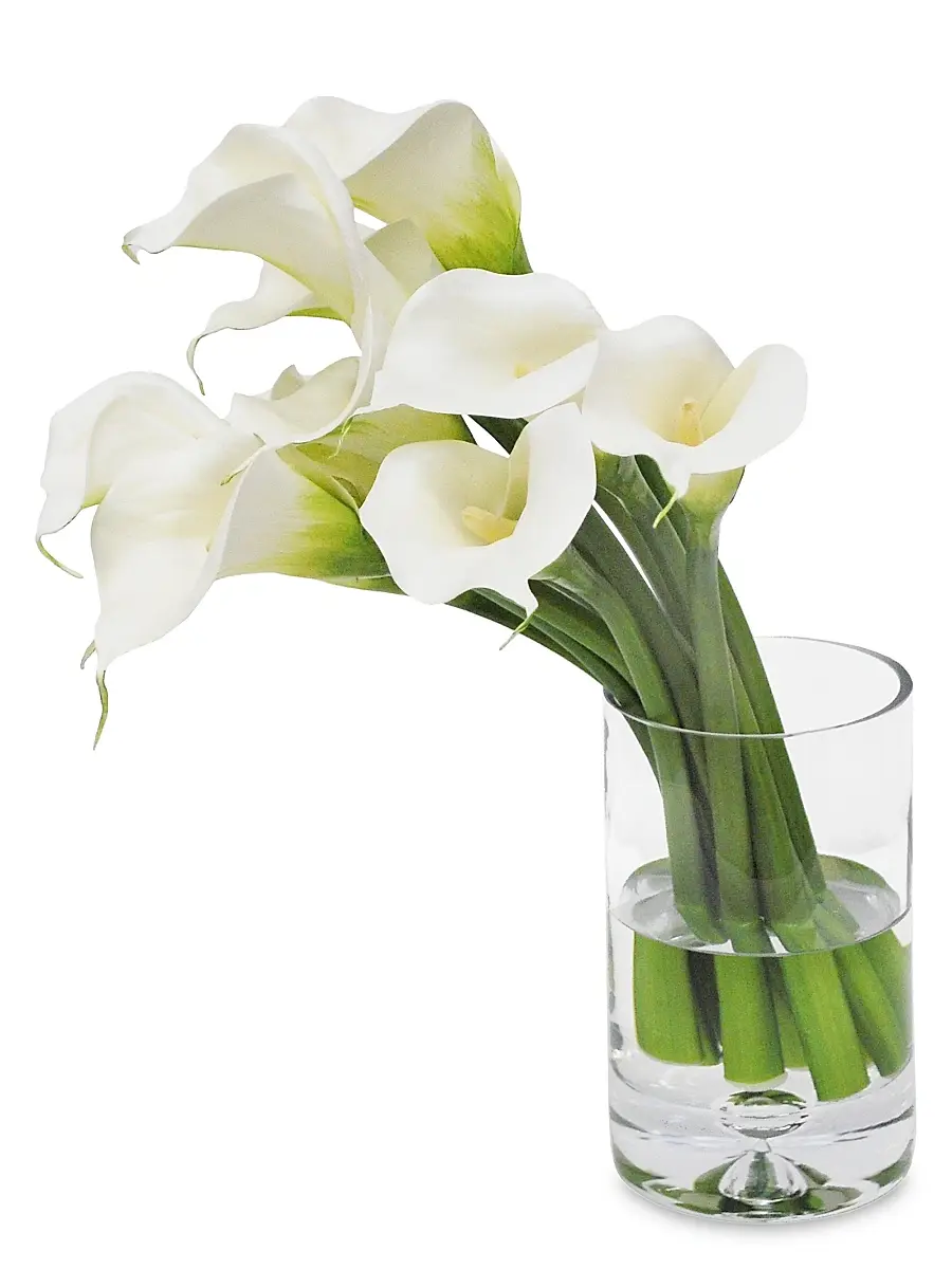Winward Home Everyday Floral Imitation Calla Lily In Cylinder Vase | Image 1 Winward Home Everyday Floral Imitation Calla Lily In Cylinder Vase | Image 1