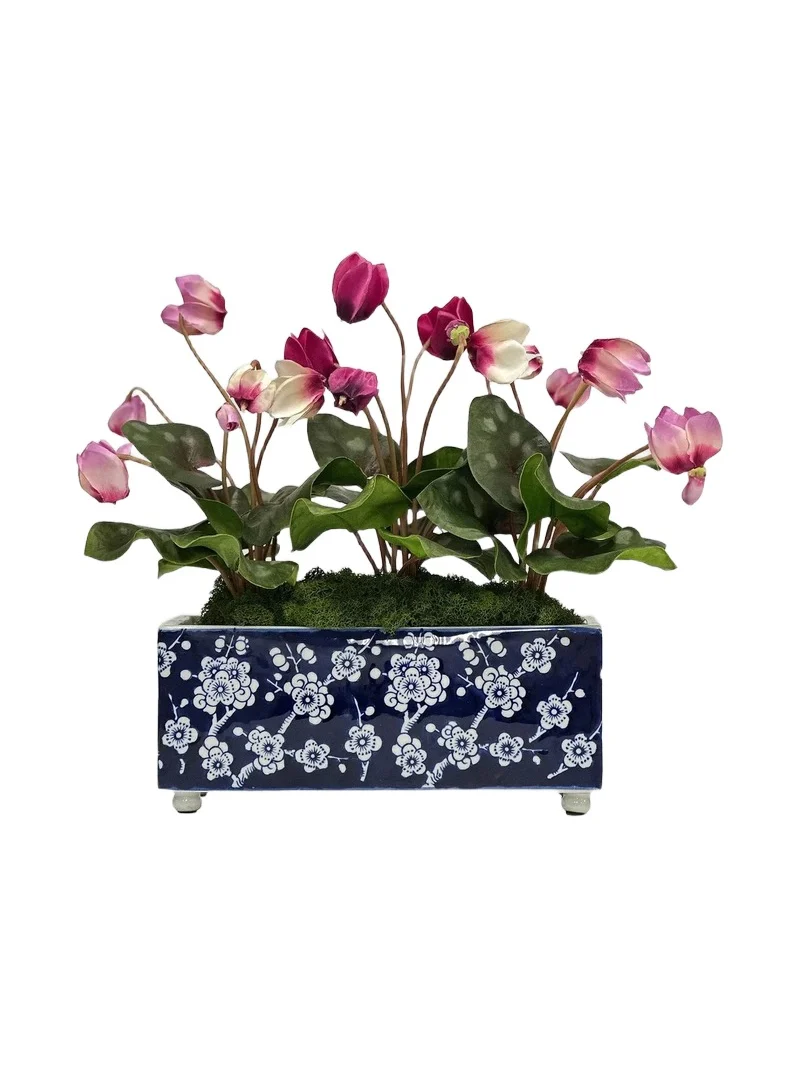 Winward Home Everyday Newness Refresh Imitation Cyclamen Bouquet In Ceramic Vase - Lavender Fuschia