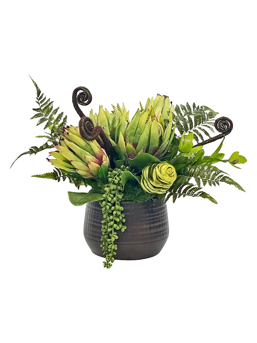 Winward Home Everyday Newness Refresh Faux Mixed Tropical Arrangement - Green | Image 1 Winward Home Everyday Newness Refresh Faux Mixed Tropical Arrangement - Green | Image 1